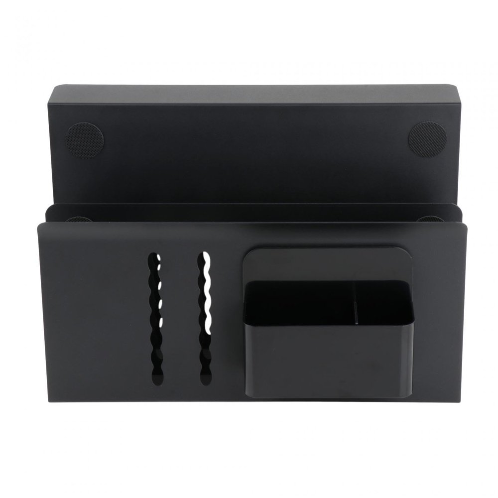 2 Tier Hanging Desk Side Storage Carbon Steel Under Table Laptop Holder, Black Clamp on Side Desk Organizer for Office and Home No Drill Mount