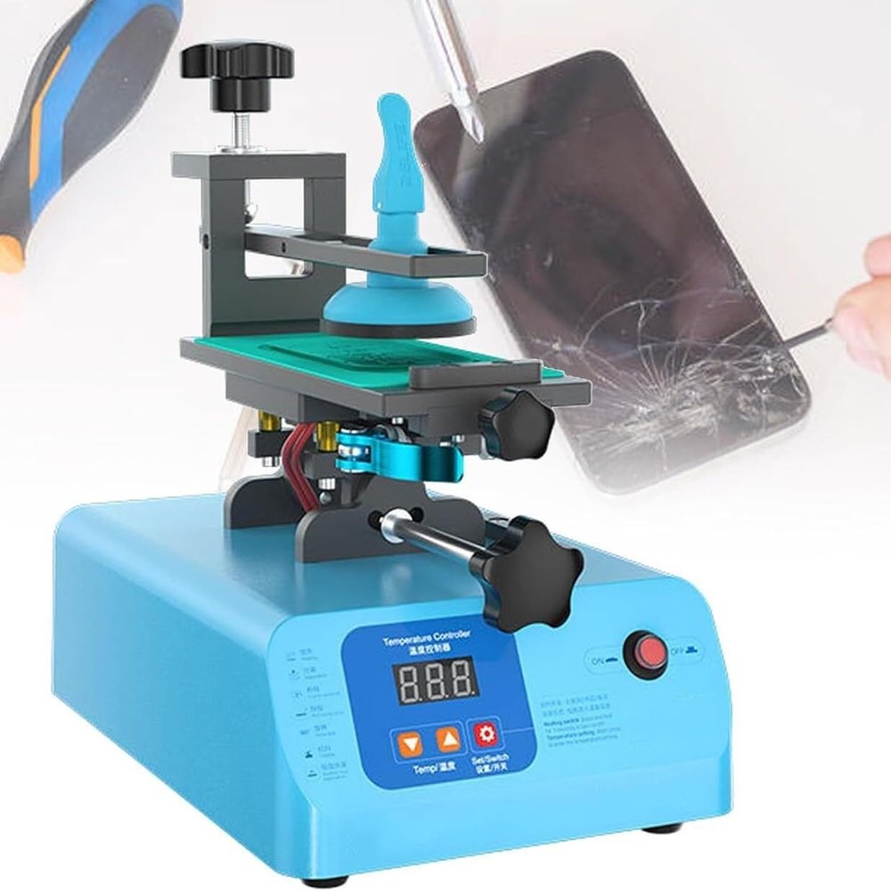 CHIPEL Screen Separator with LED Digital Display and Strong Suction Cup, Mobile Phone Screen Heating Disassembly Machine, 360 Degree Rotation Mobile Phone Repair