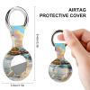 Coastal Lighthouse Seaside Scenery Protective Case Compatible with AirTag Silicone Case Key Finder with Keychain 2PCS view 2