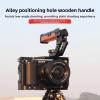 Wooden top Handle, Grip for DSLR Camera cage, Universal Handle with 3 Cold Shoe adapters with 3/8 and 1/4 Screw Holes view 2