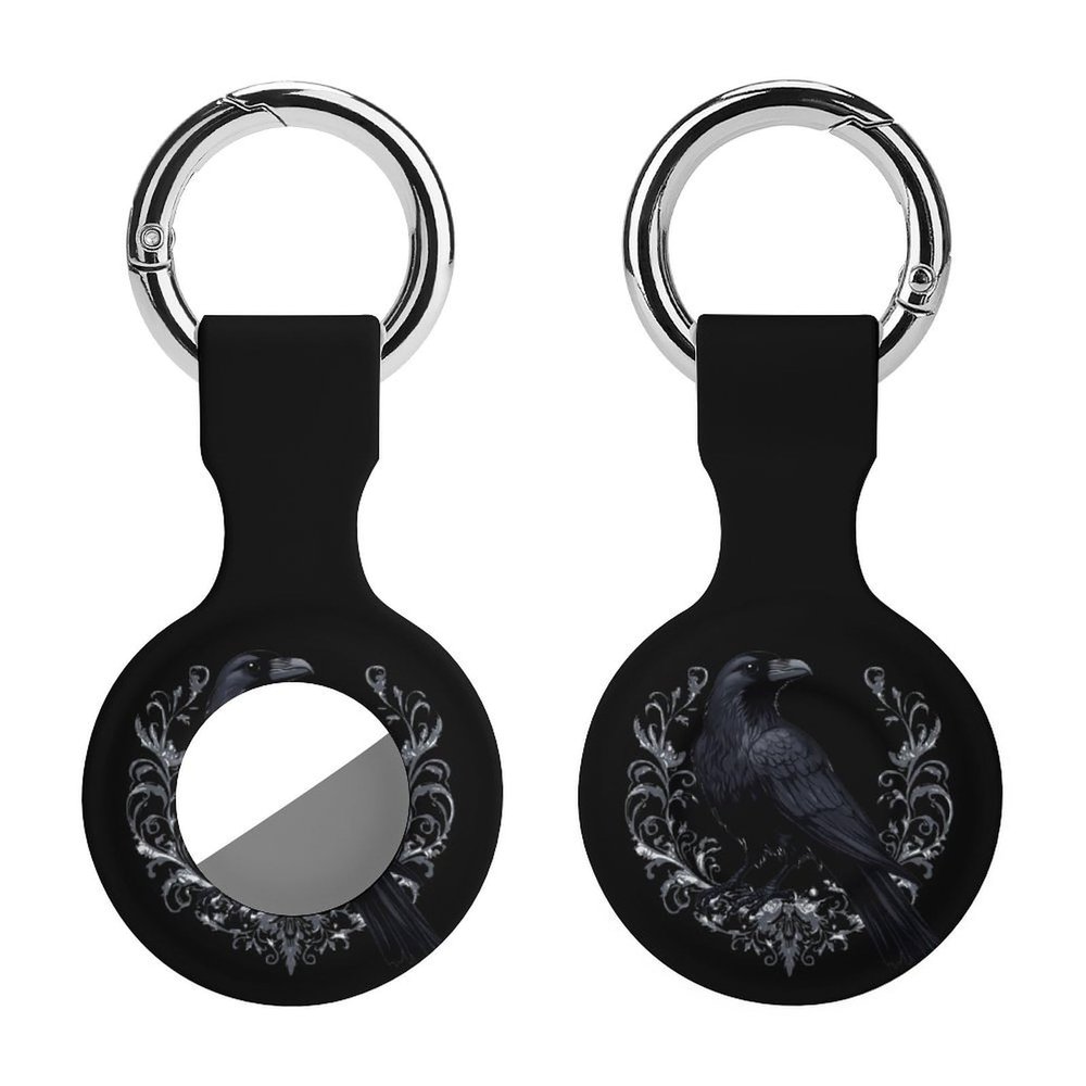 Crow Protective Case Compatible with AirTag Silicone Case Key Finder with Keychain 1PCS