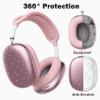 BlHMCASE Headphone Cover for AirPods Max, Cute Kawaii Bow Heart Clear Ear Cups Covers, Pink Silicone Ear Pad Case Headband Cover for Apple AirPods Max view 3