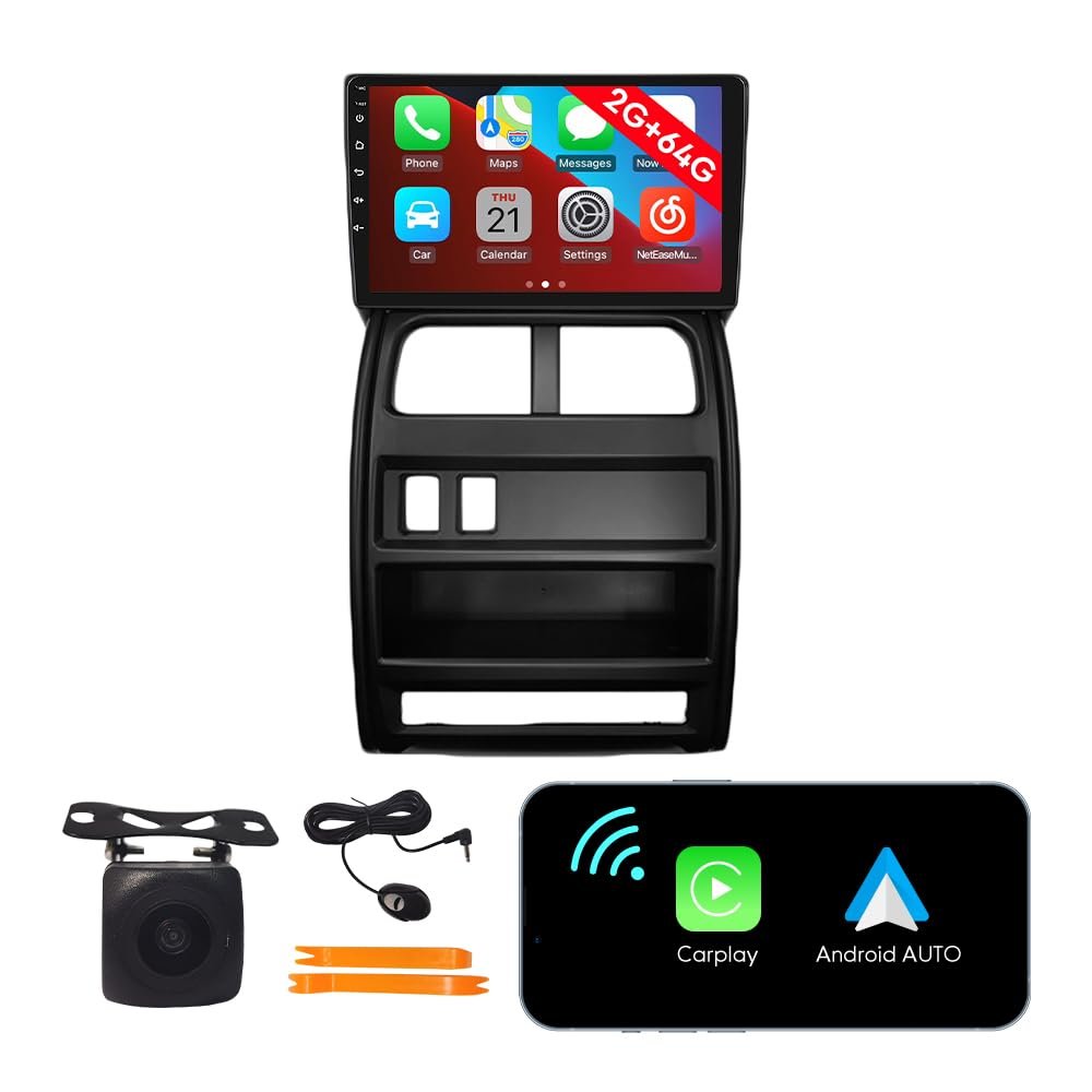 [2G 64G] Android Car Stereo FM Radio Carplay Android Auto 9" Touchscreen Headunit Media Player with Backup Camera for Proton Saga 2016 2017 2018