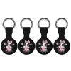 Black & White Cow Holding Heart Protective Case Compatible with AirTag Silicone Case Key Finder with Keychain 4PCS view 1