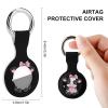 Black & White Cow Holding Heart Protective Case Compatible with AirTag Silicone Case Key Finder with Keychain 4PCS view 2