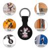 Black & White Cow Holding Heart Protective Case Compatible with AirTag Silicone Case Key Finder with Keychain 4PCS view 3