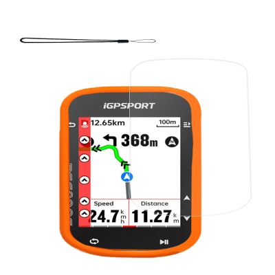 Case for iGPSPORT BSC200S Wireless Bike Computer GPS, WUNIAK Soft Silicone Protective Portable Scratch Shock Resistant Shell Case with Screen Protector and LanyardOrange