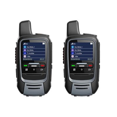 Global 4G 3G 2G Walkie Talkie PoC Network Long Range Rechargeable Type-C Charging Two Way Radio Unlimited Range Remote Walkie Talkie for Outdoor Family Car Journey (2PCS Without Sim Card)