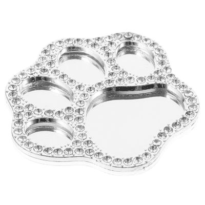 Uonlytech Cat Paw Shape Makeup Mirror Rhinestone Zinc Alloy Phone Charm