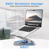 Adjustable Laptop Stand for Desk with 360 Base, Ergonomic Laptop Riser, Mount, Holder Notebook Computer Stand for MacBook Air Pro, HP, Dell, XPS, HP 16" Laptops - Gray view 2