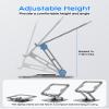 Adjustable Laptop Stand for Desk with 360 Base, Ergonomic Laptop Riser, Mount, Holder Notebook Computer Stand for MacBook Air Pro, HP, Dell, XPS, HP 16" Laptops - Gray view 3