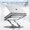Adjustable Laptop Stand for Desk with 360 Base, Ergonomic Laptop Riser, Mount, Holder Notebook Computer Stand for MacBook Air Pro, HP, Dell, XPS, HP 16" Laptops - Gray view 4