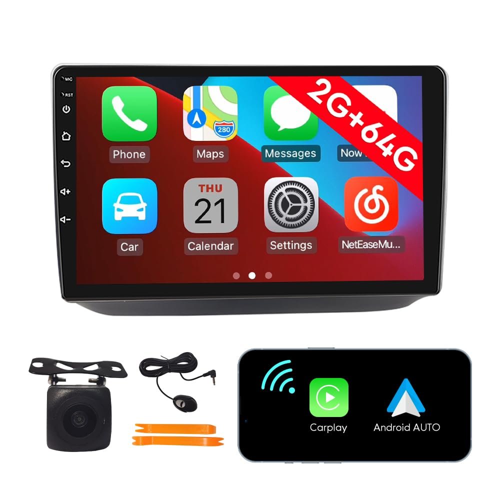 [2G 64G] Android Car Stereo FM Radio Carplay Android Auto 10.1" Touchscreen Headunit Media Player with Backup Camera for Skoda Fabia 2007 2008 2009 2010 2011 2012 2013 2014