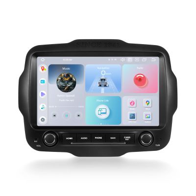 Roadanvi Car Radio for Jeep Renegade 2015-2022 Wireless Carplay/Android Auto, 9" Touch Screen Head Unit with Knob and Physical Button, Car Stereo with Gyroscope GPS Navigation, Bluetooth, WiFi,4G LTE