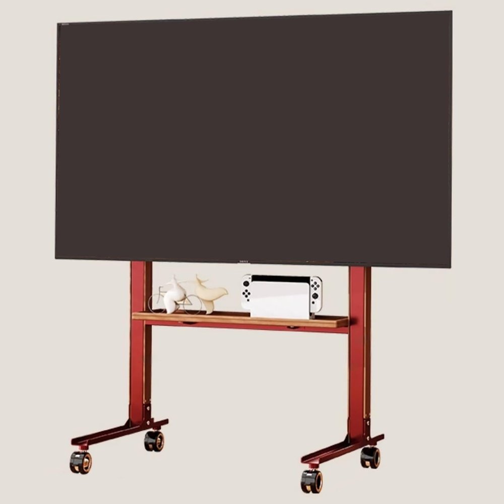 EKDJSN Mobile TV Cart for 40-75 Inch TVs, Height Adjustable Mobile TV Stand, Rolling TV Stand Mount with Wheels, Floor TV Stand with Storage Shelf, for Home, Office, Mall