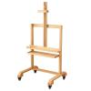 EKDJSN Wood Mobile TV Stand, Rolling TV Cart for 45-65 Inch TVs, Height Adjustable Floor TV Stand with Wheels, Mobile TV Cart with AV Shelf, TV Mount for Living Room, Bedroom(Natural) view 1