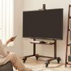 EKDJSN Wood Mobile TV Stand, Rolling TV Cart for 45-65 Inch TVs, Height Adjustable Floor TV Stand with Wheels, Mobile TV Cart with AV Shelf, TV Mount for Living Room, Bedroom(Natural) view 2