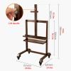 EKDJSN Wood Mobile TV Stand, Rolling TV Cart for 45-65 Inch TVs, Height Adjustable Floor TV Stand with Wheels, Mobile TV Cart with AV Shelf, TV Mount for Living Room, Bedroom(Natural) view 3