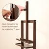 EKDJSN Wood Mobile TV Stand, Rolling TV Cart for 45-65 Inch TVs, Height Adjustable Floor TV Stand with Wheels, Mobile TV Cart with AV Shelf, TV Mount for Living Room, Bedroom(Natural) view 4
