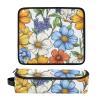 Foiosoh Hair Tool Travel Bag for Women with Removable Heat Resistant Mat Double-Layer Travel Carrying Case for Flat Iron Hot Tools and Haircare Accessories, Flowers Lavender Colorful view 3