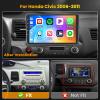 Android 15 Car Stereo for Honda Civic 2006-2011 Rdio, [2+64G] Hikity 10.1" Touch Screen Car Stereo Wireless Carplay Android Auto 5G WiFi Mirror Link GPS Bluetooth SWC Backup Cam FM/EQ Mic view 2