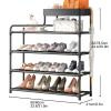 JHDXL Shoe Organizer, Vertical Shoe Rack, Tall Narrow Shoe, Organizer for Entryway, Closet, Dorm & Small Spaces, Adjustable Shoe Shelf Storage Organizer with Hooks(White,80 * 78.5cm/31.5 * 30.9in) view 2