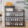 JHDXL Shoe Organizer, Vertical Shoe Rack, Tall Narrow Shoe, Organizer for Entryway, Closet, Dorm & Small Spaces, Adjustable Shoe Shelf Storage Organizer with Hooks(White,80 * 78.5cm/31.5 * 30.9in) view 3