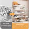 JHDXL Shoe Organizer, Vertical Shoe Rack, Tall Narrow Shoe, Organizer for Entryway, Closet, Dorm & Small Spaces, Adjustable Shoe Shelf Storage Organizer with Hooks(White,80 * 78.5cm/31.5 * 30.9in) view 4