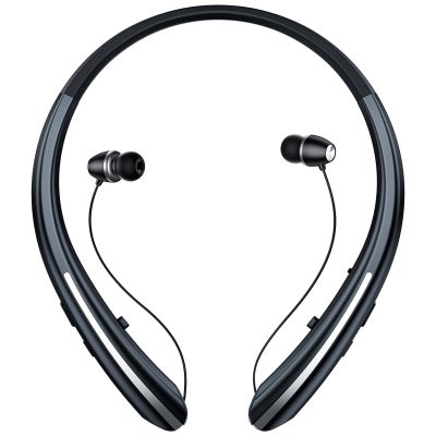 JNXIKOU Bluetooth Headphones Wireless Neckband Bluetooth Earphones Auto Retractable Earbuds with 24H Playtime,Sports Waterproof Earphone,Noise Cancelling with Mic for Running Workout,White-Black
