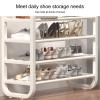 JHDXL Entryway Shoe Rack, Shoe Organizer with Adjustable Mesh Shelves, Metal Storage Shelf, Space-Saving Shoe Storage, Square Shoe Cabinet Storage(White,45 * 58cm/17.7 * 22.8in) view 3