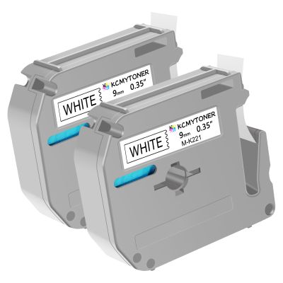 KCMYTONER 2 Pack Compatible for Brother P-Touch M Tape M221 MK221 M-K221 M-K221S 9mm 0.35 Inch Black on White Label Maker Tape for PT-65SCCP PT-65SL PT-65VP PT-70 PT-70BBVP PT-70BM