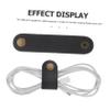 Happyyami 5pcs Leather Cord Wraps Cable Organizer Straps Cable Hider Tie Straps for Desk Travel Home view 3