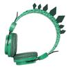 Angoily Boy Girl's Headphones with Microphone Dinosaur Design Volume Limit for Hearing Protection Compatible with Smartphones Tablets and Laptops Green Dinosaur view 1