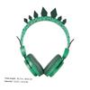 Angoily Boy Girl's Headphones with Microphone Dinosaur Design Volume Limit for Hearing Protection Compatible with Smartphones Tablets and Laptops Green Dinosaur view 2