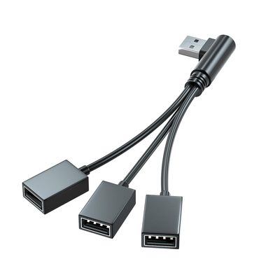 1 to 3 USB Splitter Multi-Function Adapter Male to 3*USB Female Jack Y Splitter Hub Compatible with Car Computer Hosts Laptop (M Version Left)