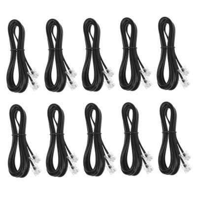 DIYEAH 10pcs Core Flat Telephone Wire Meters Long Compatible Landline Phones High Fidelity Design Corrosion Resistant for Office and Home Use