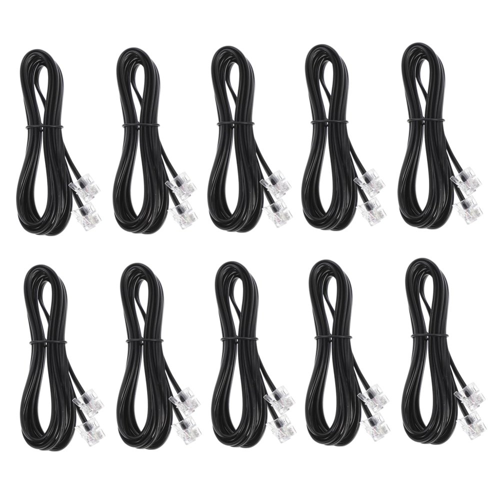 DIYEAH 10pcs Core Flat Telephone Wire Meters Long Compatible Landline Phones High Fidelity Design Corrosion Resistant for Office and Home Use