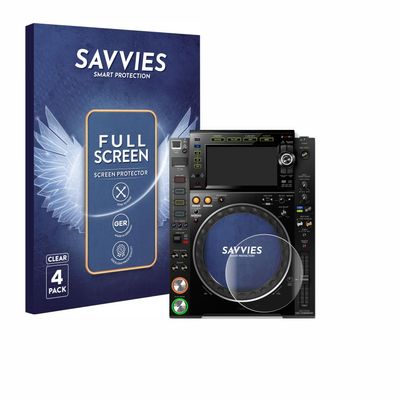 savvies (4 Pack Full-Screen Protection Film Compatible with Pioneer CDJ-2000NXS2 (Jog) Full Cover Screen Protector 3D Curved [Edge to Edge]