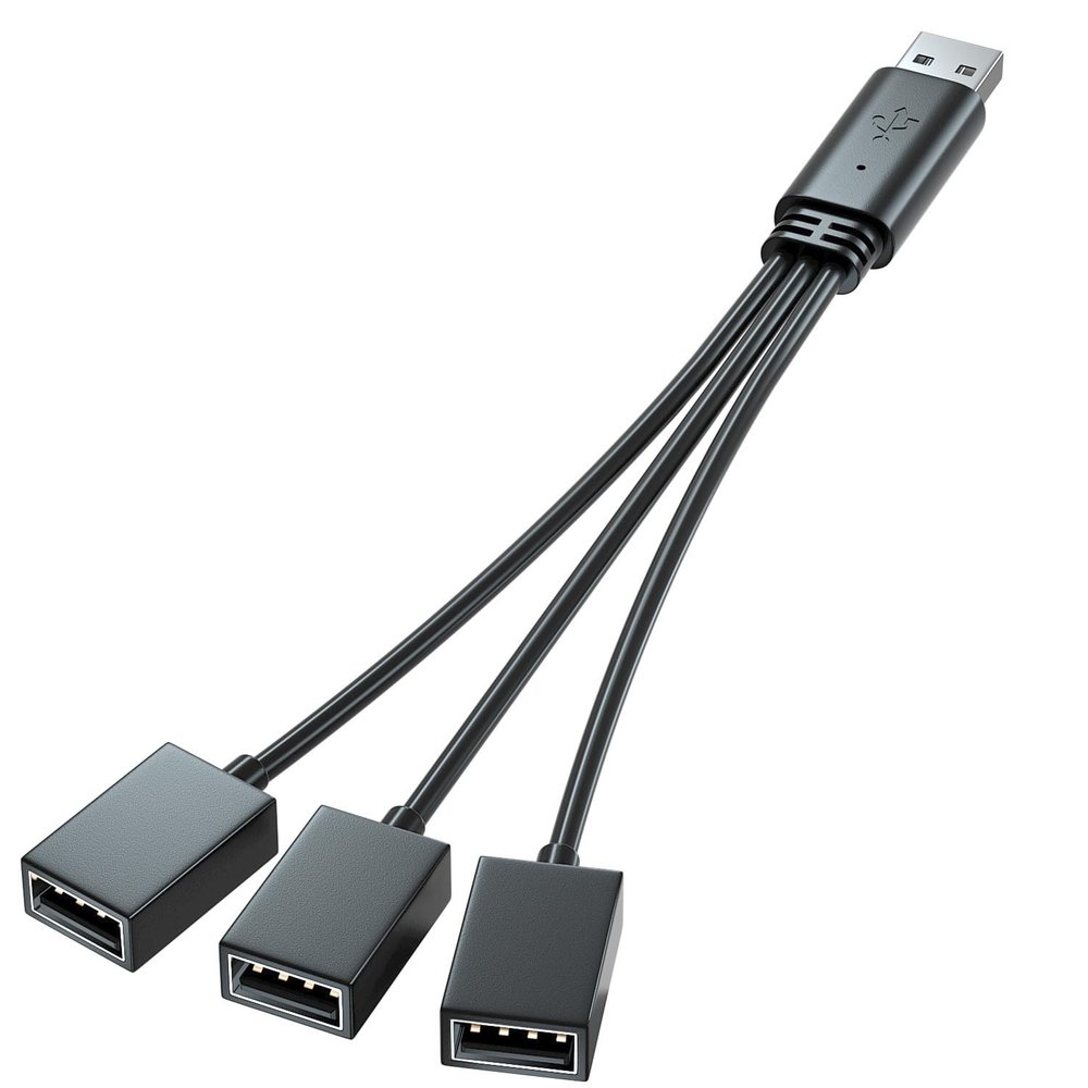 1 to 3 USB Splitter Multi-Function Adapter Male to 3*USB Female Jack Y Splitter Hub Compatible with Car Computer Hosts Laptop (D Version)