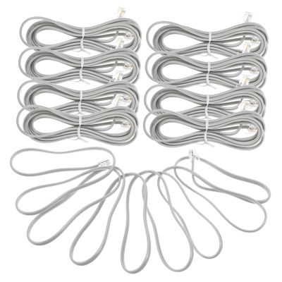 Parliky 10pcs Long Phone Cords for Landline Retractable Phone Cord Telephone Wire Hair Bands Coiled for Tangle Data Line Cable Suitable for Office Hotel and Home