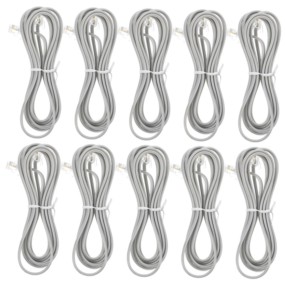 DIYEAH 10pcs Retractable Phone Cords Long Landline Coiled Cables Telephone Extension Cords for Office Hotel and Home