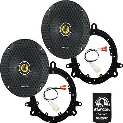 KICKER Speakers 6.5 inch for Subaru Forester 2019-2024 Upgrade Kit - Pair of CS Series with Adapters and Harness, Coaxial 6 1/2 Car Audio Rear Door Speaker CSC654, 46CSC654