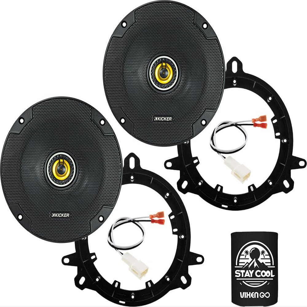KICKER Speakers 6.5 inch for Subaru Forester 2019-2024 Upgrade Kit - Pair of CS Series with Adapters and Harness, Coaxial 6 1/2 Car Audio Rear Door Speaker CSC654, 46CSC654