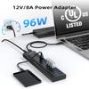 AGEEN 16-Port USB 3.2 Gen 2 Hub, 10Gbps High-Speed Aluminum Powered Hub with 96W Adapter, Individual Switches & Surge Protection for PC/Laptop, Flash Drive, Printer, Camera view 4