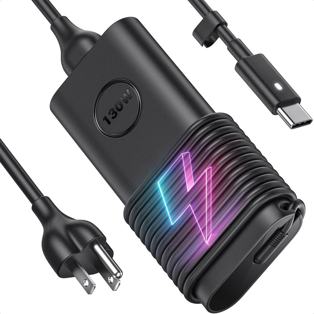 130W Laptop USB-C Charger for Dell XPS 15 2-in-1 17 9575 9500 9510 9520 9530 9700 9710 9720 9730, Precision 5470 5480 5550 5560, Latitude, Type-C AC Adapter Fast Charger, LED,10F