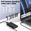 130W Laptop USB-C Charger for Dell XPS 15 2-in-1 17 9575 9500 9510 9520 9530 9700 9710 9720 9730, Precision 5470 5480 5550 5560, Latitude, Type-C AC Adapter Fast Charger, LED,10F view 2