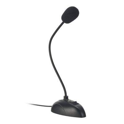 Desktop PC Microphone Slimline Design Noise Reducing 3.5mm, Mini Studio Speech Microphone with Clear Voice Flexible Metal Hose for Computer Desktop