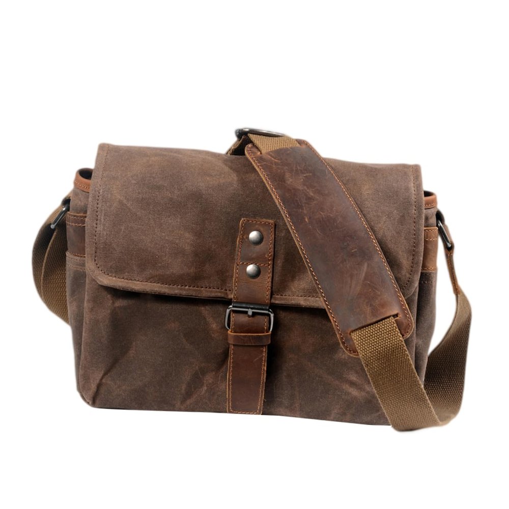 STOBOK Oil Wax Canvas Camera Bag Casual Camera Backpack Dslr Bag Comfortable Strap for Daily Use