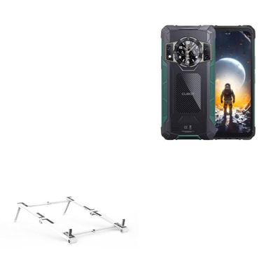 BoxWave Stand and Mount Compatible with Cubot Kingkong Ace 2 - Pocket Aluminum Stand 3-in-1, Portable Multi Angle Viewing Riser - Metallic Silver