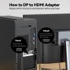 Focuses Displayport to HDMI Adapter 4K, Uni-Directional DP Souce to HD Monitor Converter, Display Port to HDMI Adapter Compatible for HP, Dell &More view 4